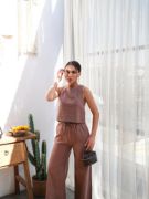 Keten Bluz Ve Pantolon İki̇li̇ Takim resmi
